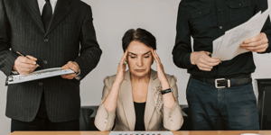 Stressed professional woman