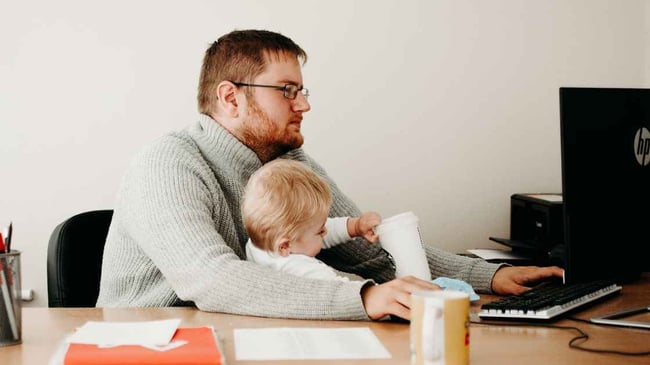 dad working from home